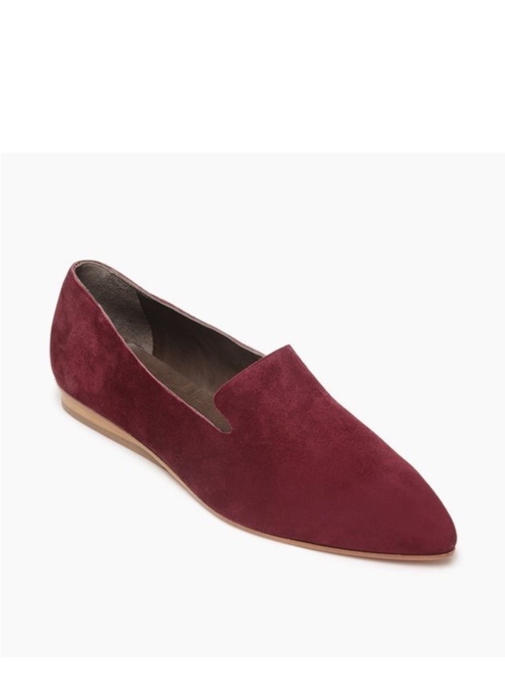 Coclico Spain Dofe Suede Leather Pointed Toe Loafers Flats in Raisin - 39 - 8.5